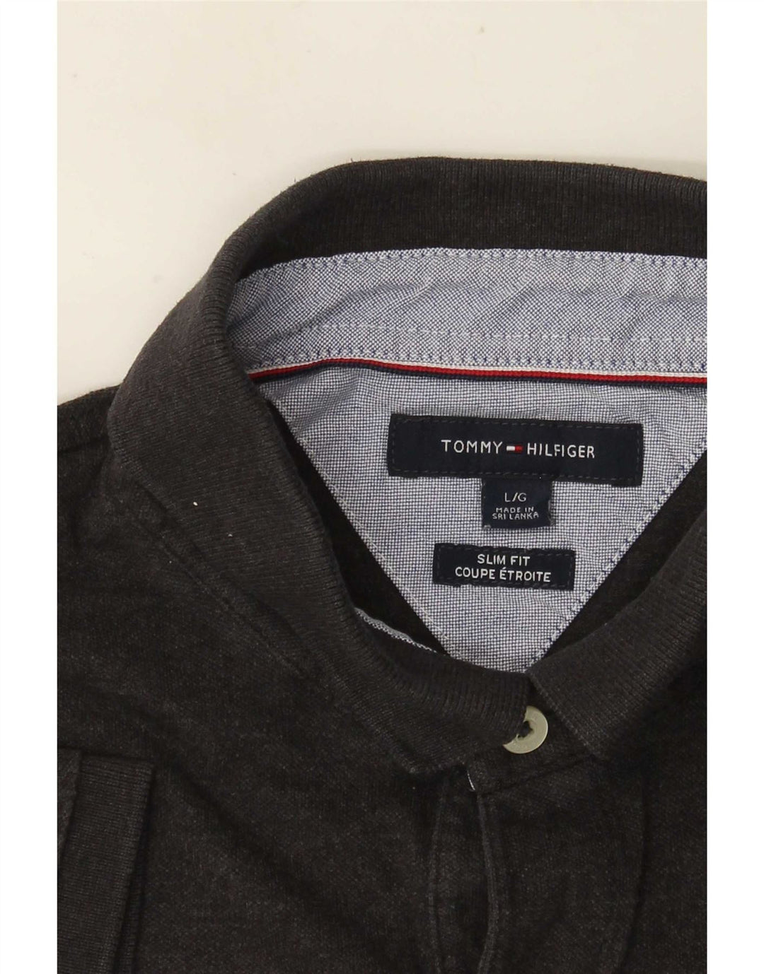 Tommy Hilfiger Mens Slim Fit Polo Shirt Large Grey