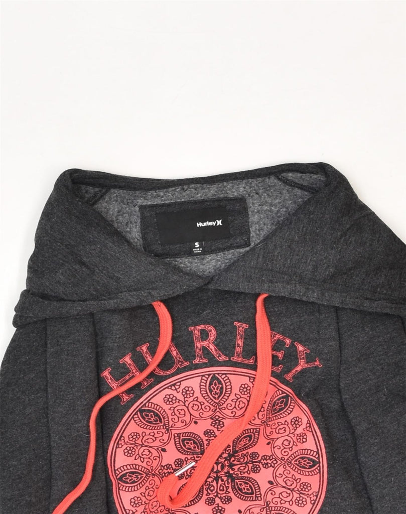 HURLEY Mens Graphic Hoodie Jumper Small Black Cotton | Vintage Hurley | Thrift | Second-Hand Hurley | Used Clothing | Messina Hembry 