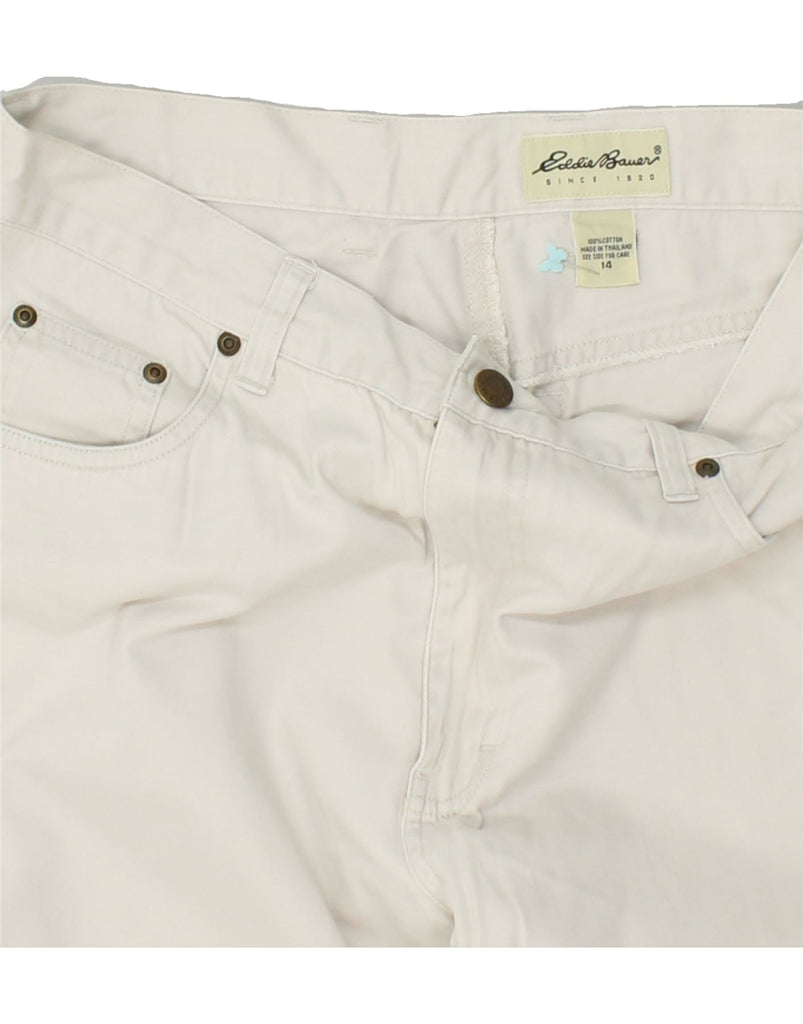 EDDIE BAUER Womens Tapered Casual Trousers UK 14 Large W32 L29 White | Vintage Eddie Bauer | Thrift | Second-Hand Eddie Bauer | Used Clothing | Messina Hembry 