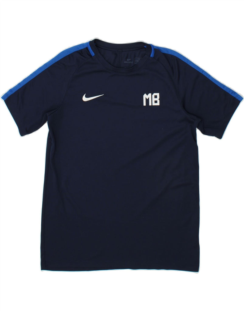 NIKE Boys Dri Fit Graphic T-Shirt Top 13-14 Years XL Navy Blue Polyester Vintage Nike and Second-Hand Nike from Messina Hembry 