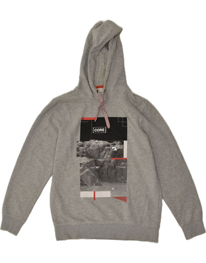 JACK & JONES Mens Slim Graphic Hoodie Jumper XL Grey Cotton | Vintage Jack & Jones | Thrift | Second-Hand Jack & Jones | Used Clothing | Messina Hembry 