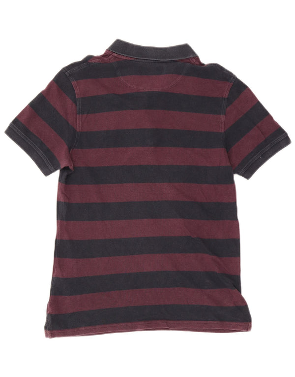 Lyle & Scott Mens Polo Shirt Medium Purple Striped Cotton