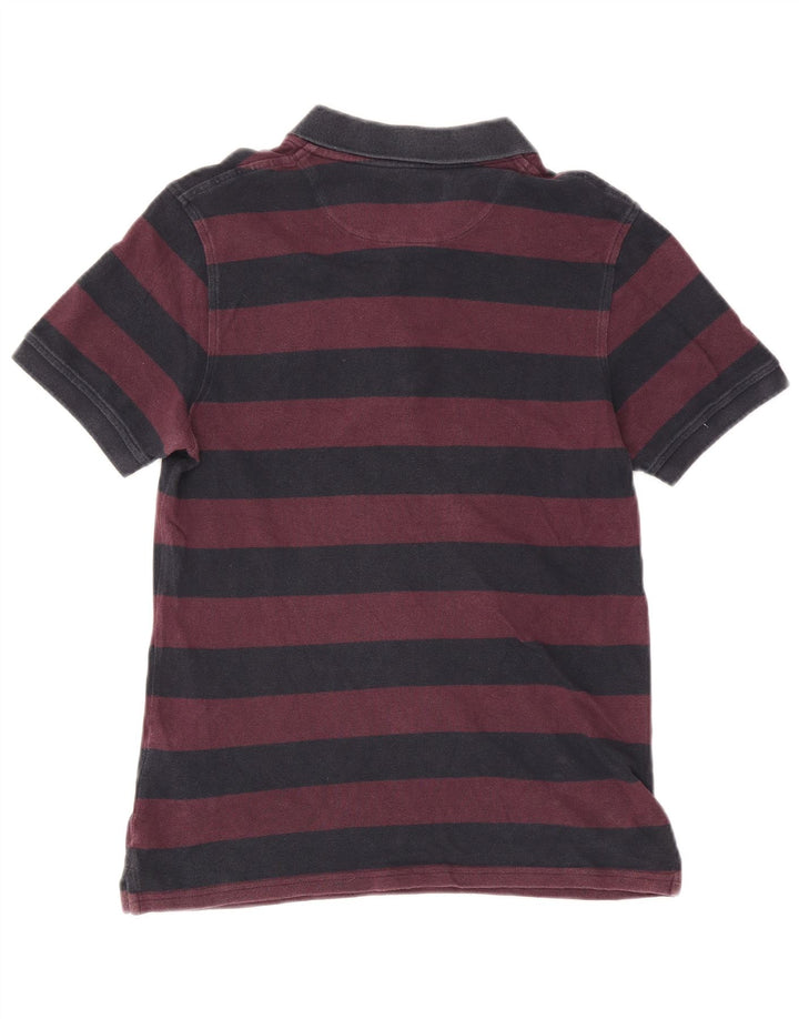 Lyle & Scott Mens Polo Shirt Medium Purple Striped Cotton