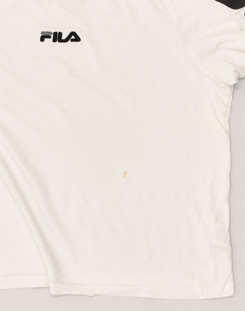 FILA Boys Graphic T-Shirt Top 10-11 Years White Cotton | Vintage Fila | Thrift | Second-Hand Fila | Used Clothing | Messina Hembry 