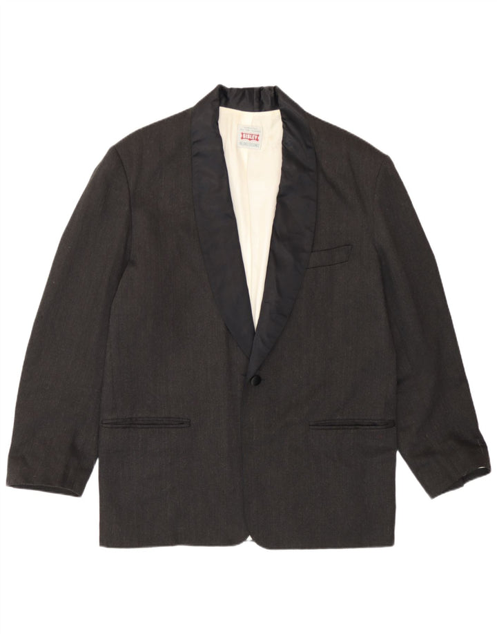 Sisley Mens 1 Button Blazer Jacket UK 38 Medium Grey Polyester