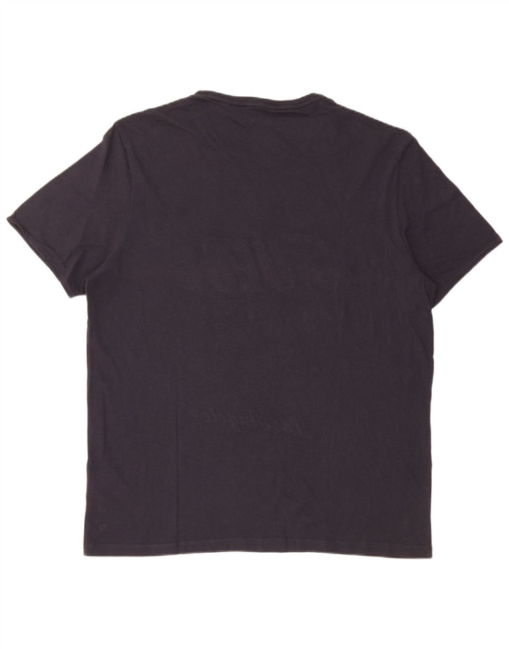 Guess Mens Graphic T-Shirt Top XL Navy Blue Cotton