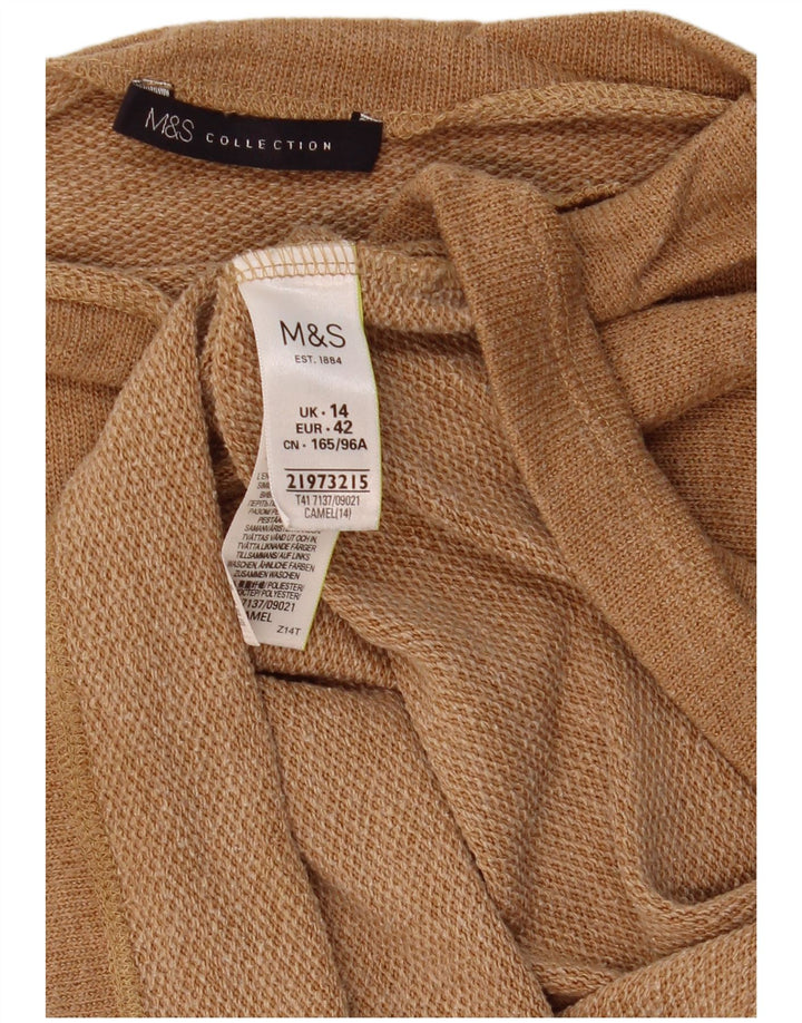 Market & Spruce Womens Crop Blouse Top UK 14 Large Beige Polyester