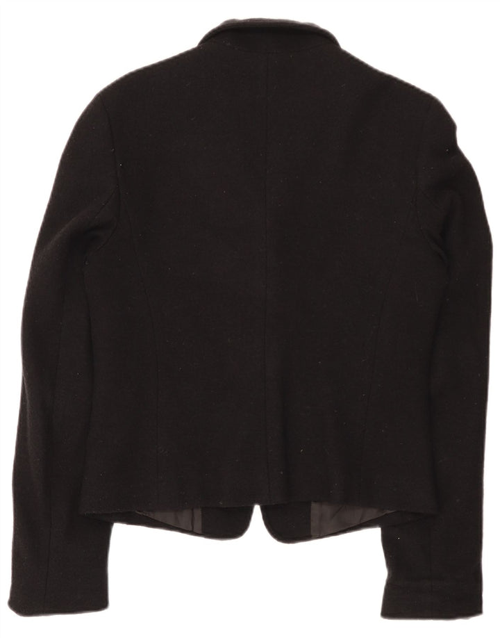 Marella Womens 2 Button Blazer Jacket UK 10 Small Black Wool