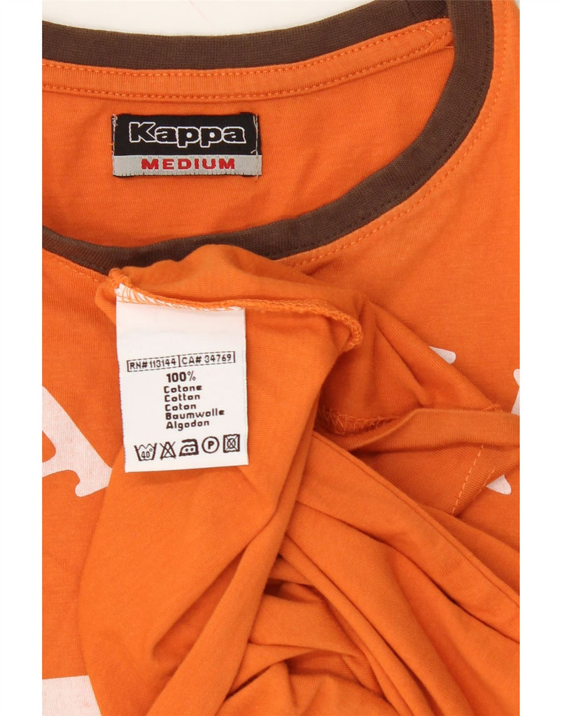 KAPPA Mens Graphic T-Shirt Top Medium Orange Cotton Vintage Kappa and Second-Hand Kappa from Messina Hembry 
