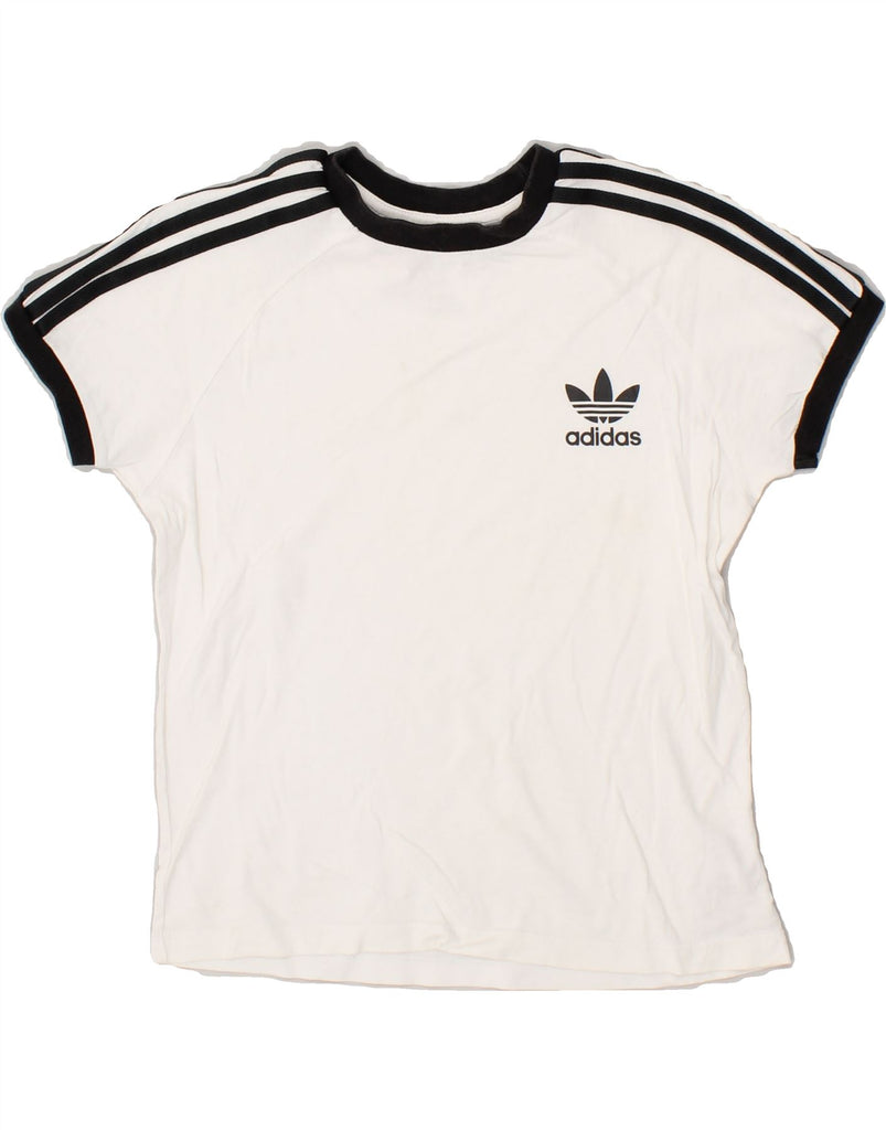 ADIDAS Boys T-Shirt Top 9-10 Years White Cotton | Vintage Adidas | Thrift | Second-Hand Adidas | Used Clothing | Messina Hembry 