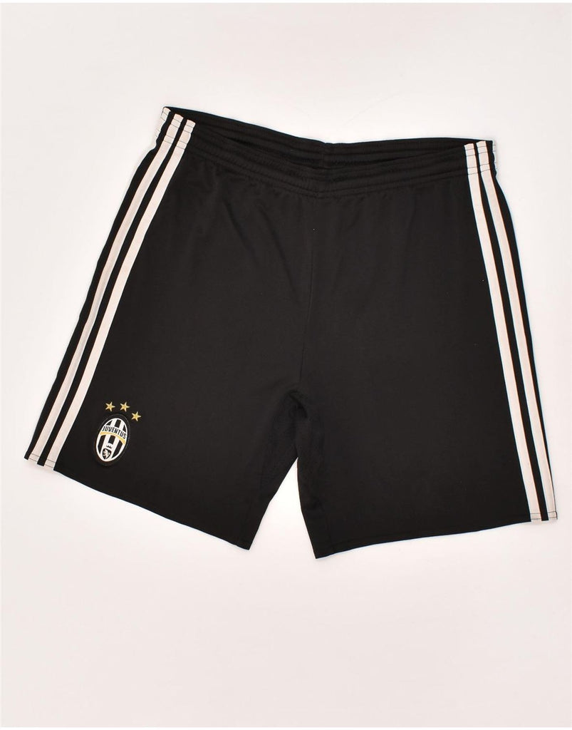 ADIDAS Boys Juventus Graphic Sport Shorts 13-14 Years Black Polyester | Vintage Adidas | Thrift | Second-Hand Adidas | Used Clothing | Messina Hembry 