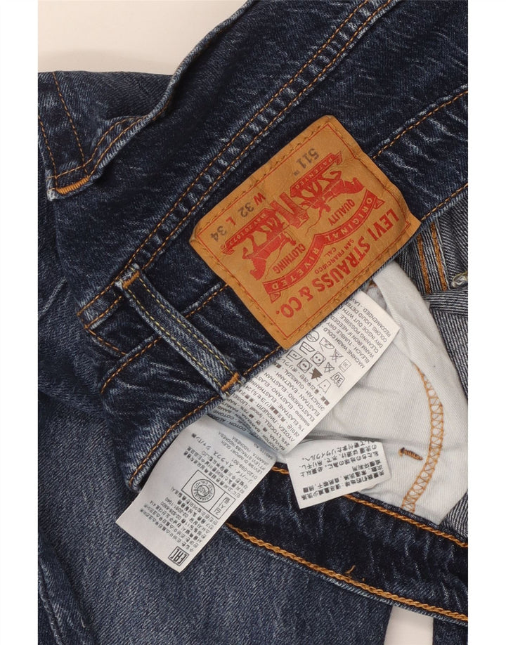 LEVI'S Mens 511 Slim Jeans W32 L34 Blue Cotton