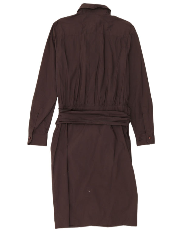 Intrend Womens Pullover Shirt Dress UK 14 Large Brown Cotton