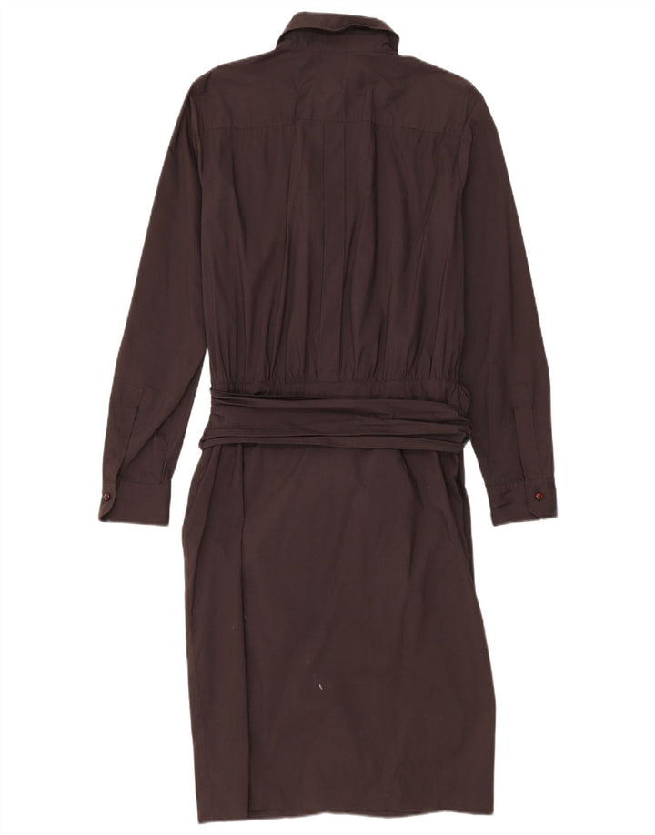 Intrend Womens Pullover Shirt Dress UK 14 Large Brown Cotton