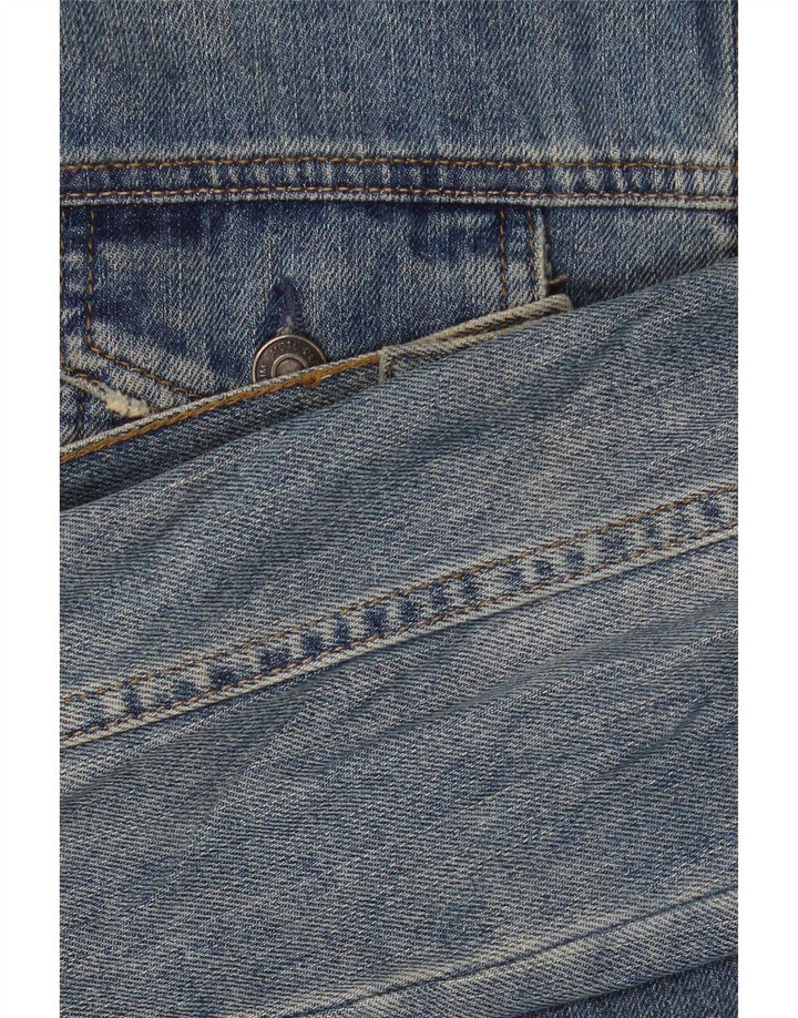 Moto Womens Denim Jacket UK 12 Medium Blue Cotton
