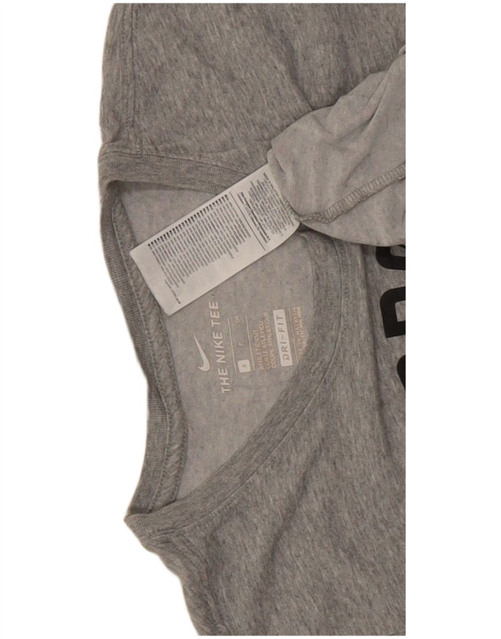 Nike Mens Dri Fit Graphic T-Shirt Top Small Grey Cotton