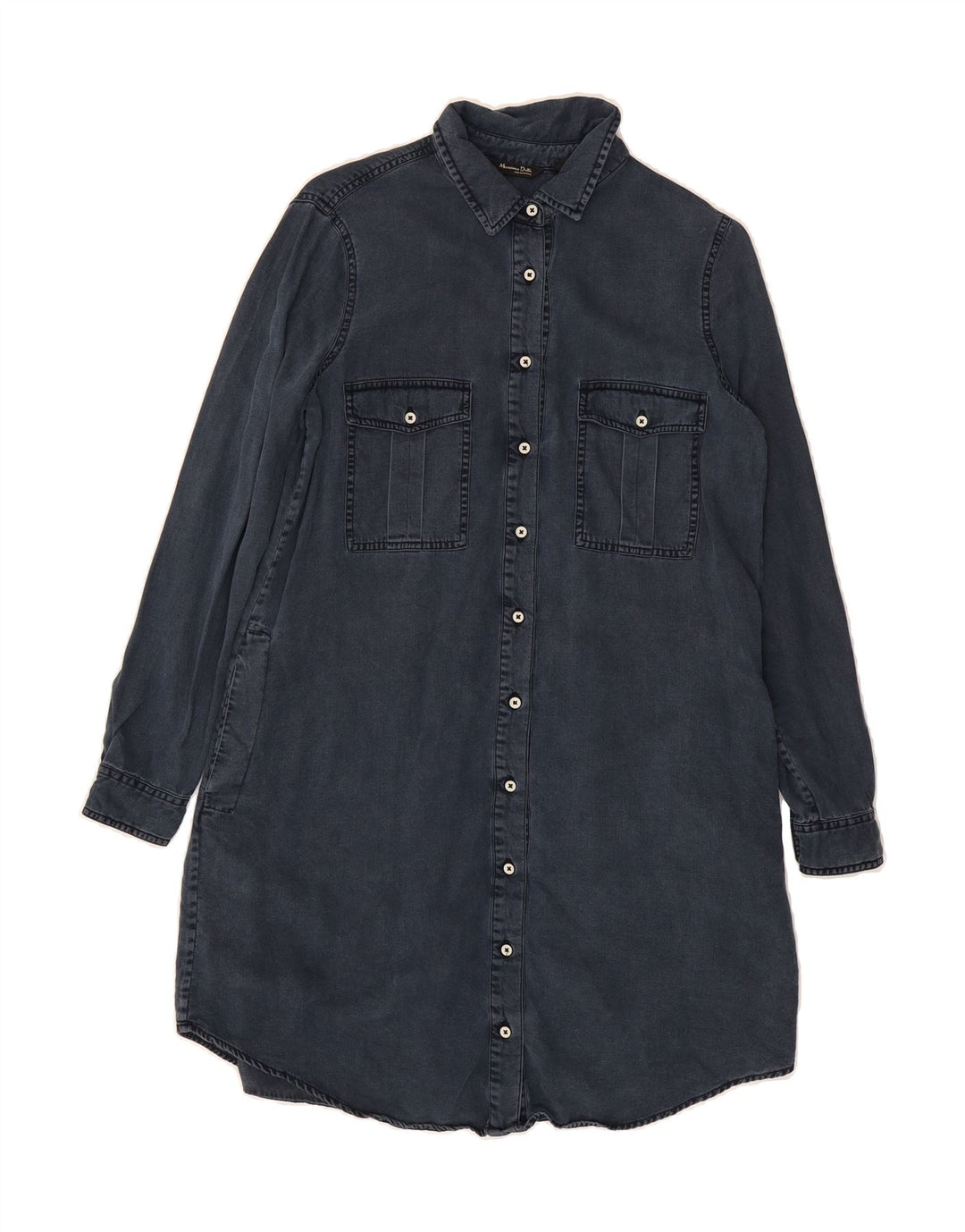 MASSIMO DUTTI Womens Oversized Denim Dress EU 36 XS Navy Blue Lyocell Vintage Massimo Dutti and Second-Hand Massimo Dutti from Messina Hembry 