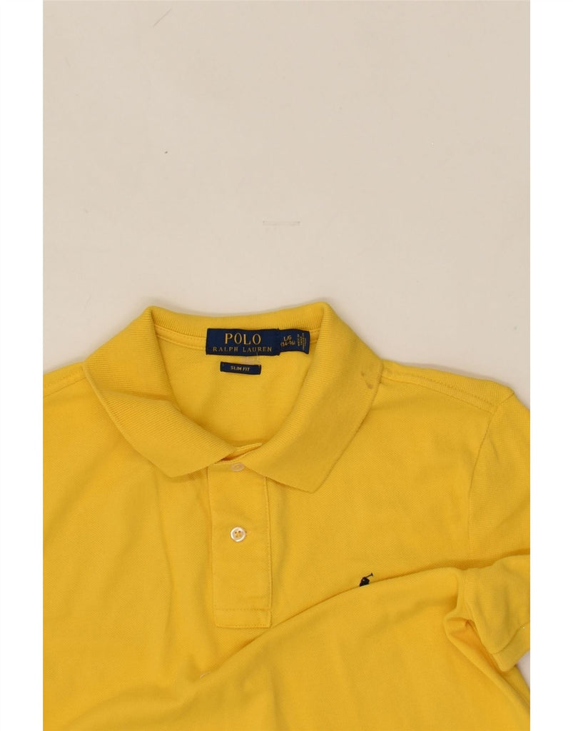 POLO RALPH LAUREN Boys Slim Polo Shirt 14-15 Years Large Yellow Cotton | Vintage Polo Ralph Lauren | Thrift | Second-Hand Polo Ralph Lauren | Used Clothing | Messina Hembry 