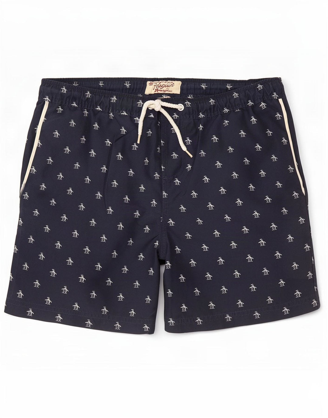 Penguin Mens Graphic Swimming Shorts Medium Navy Blue