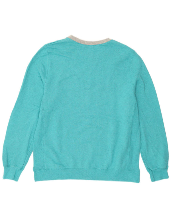 Champion Womens Sweatshirt Jumper UK 18 XL Turquoise Colourblock Cotton