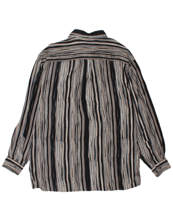 UMBERTO ROSETTI Mens Overshirt Shirt Size 15 1/2 Medium Grey Striped