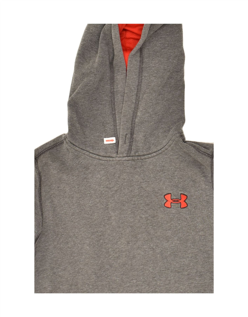 UNDER ARMOUR Boys Graphic Hoodie Jumper 7-8 Years Small Grey Cotton | Vintage Under Armour | Thrift | Second-Hand Under Armour | Used Clothing | Messina Hembry 