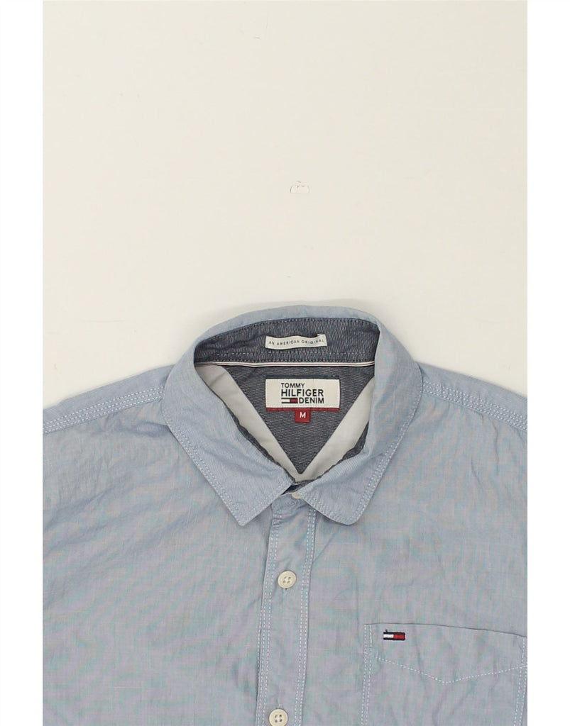 TOMMY HILFIGER Mens Shirt Medium Blue Cotton | Vintage Tommy Hilfiger | Thrift | Second-Hand Tommy Hilfiger | Used Clothing | Messina Hembry 