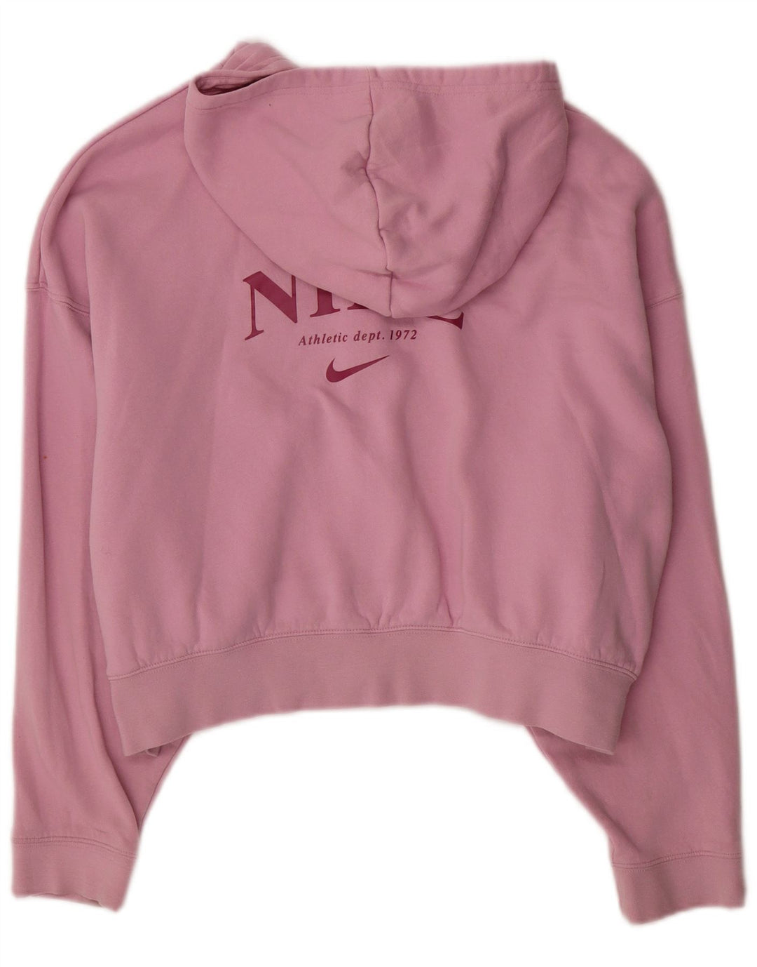 NIKE Girls Oversized Crop Graphic Zip Hoodie Sweater 13-14 Years XL Pink