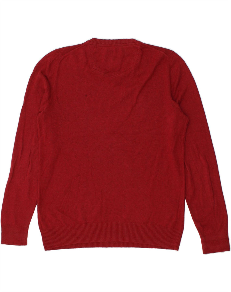 FAT FACE Mens V-Neck Jumper Sweater Medium Red Cotton | Vintage Fat Face | Thrift | Second-Hand Fat Face | Used Clothing | Messina Hembry 