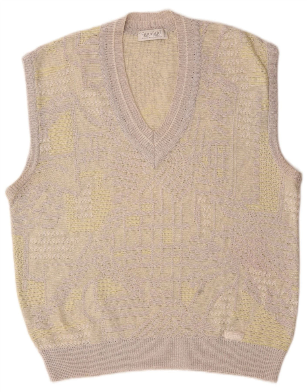 Bueckle Mens Vest Tank Top Large Grey Geometric