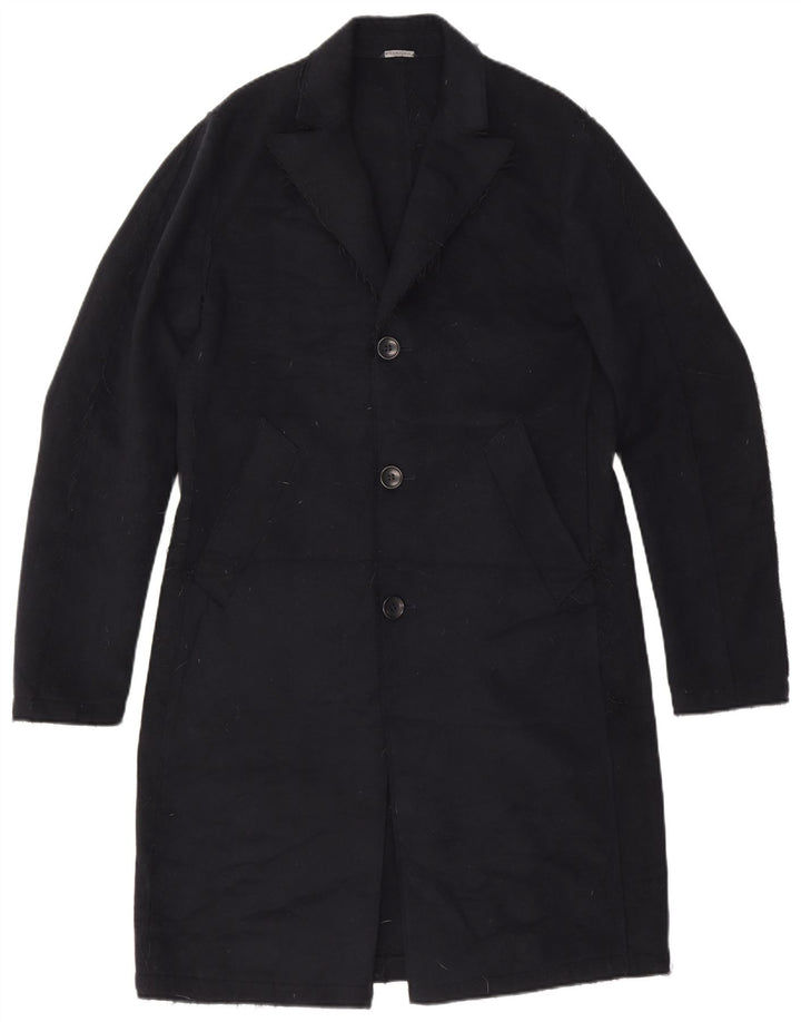 Daniele Alessandrini Mens Overcoat UK 36 Small Navy Blue