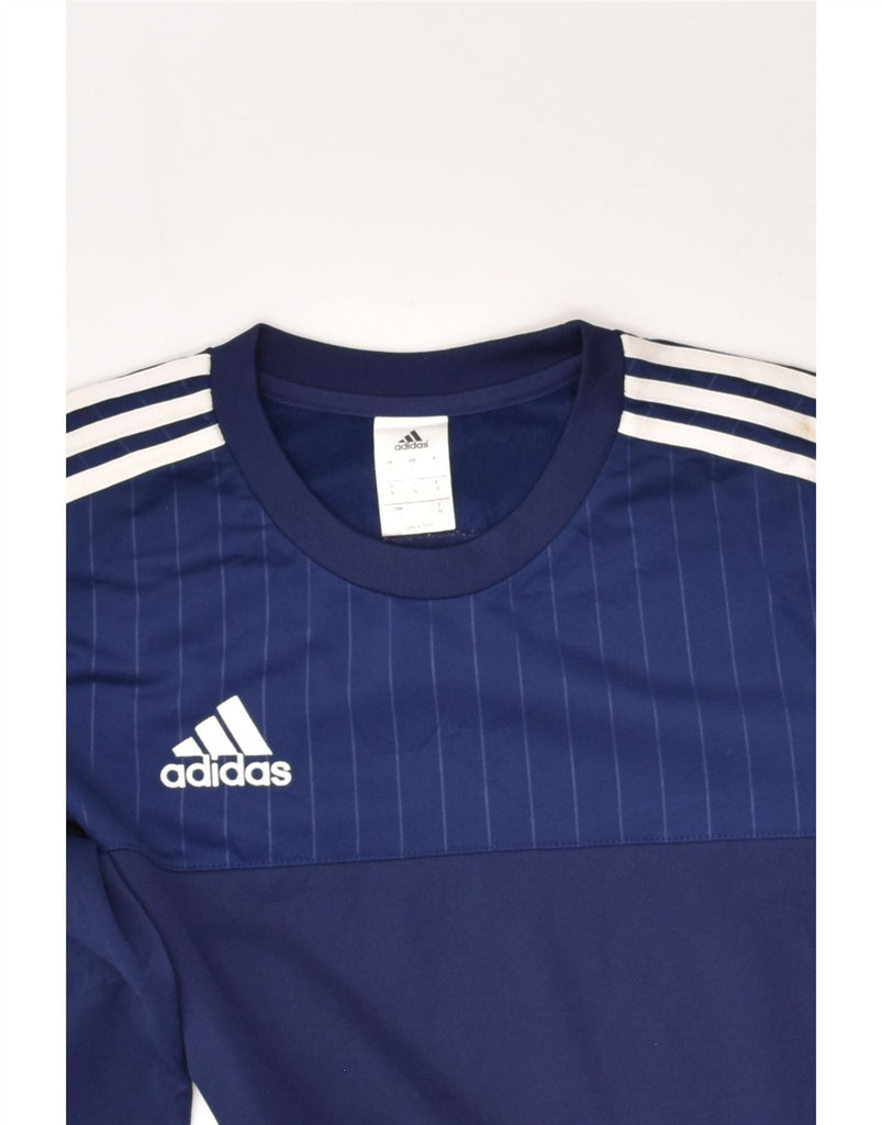 ADIDAS Mens Top Long Sleeve Small Navy Blue Polyester | Vintage Adidas | Thrift | Second-Hand Adidas | Used Clothing | Messina Hembry 