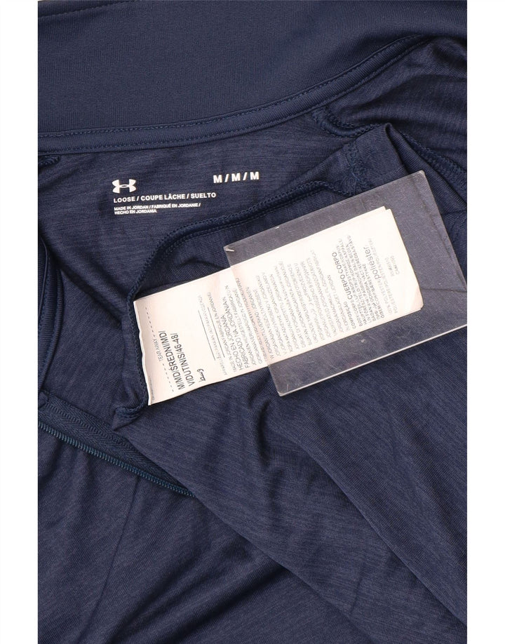 Under Armour Mens Zip Neck Pullover Tracksuit Top Medium Navy Blue