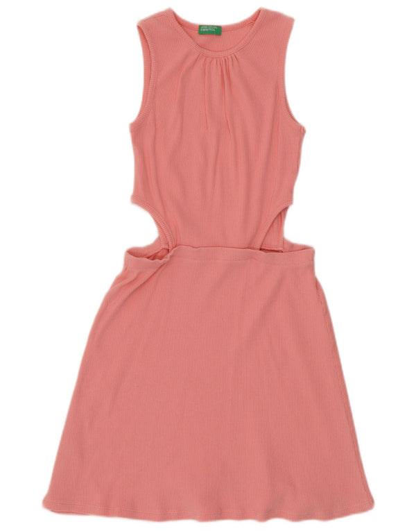 Benetton Girls Sleeveless Cutout A-Line Dress 11-12 Years 2XL Pink