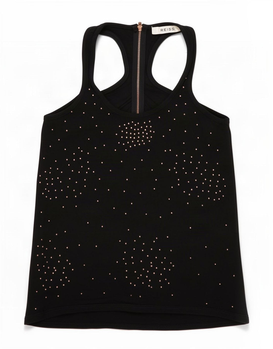 Reiss Womens Vest Top UK 10 Small Black Viscose