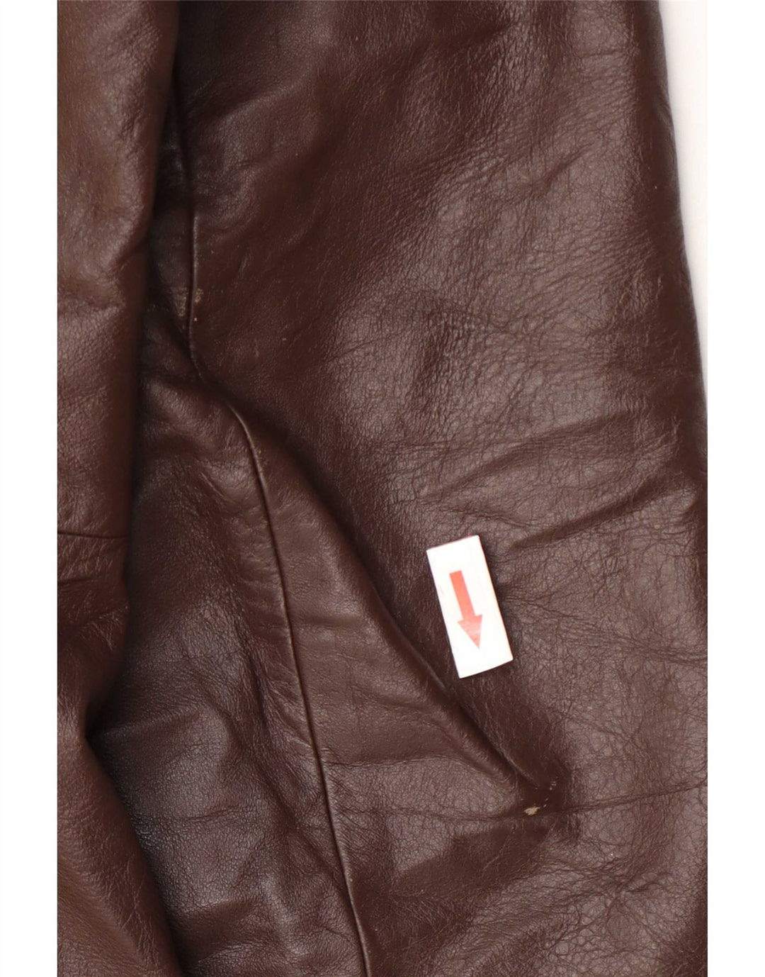 Vintage Mens Double Breasted Leather Coat UK 36 Small Burgundy