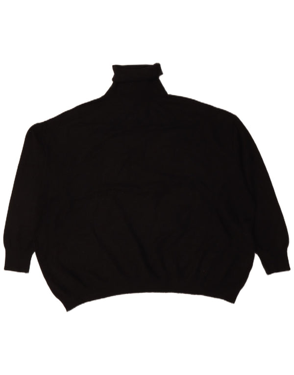 Zara Womens Oversized Roll Neck Jumper Sweater UK 14 Medium Black Viscose
