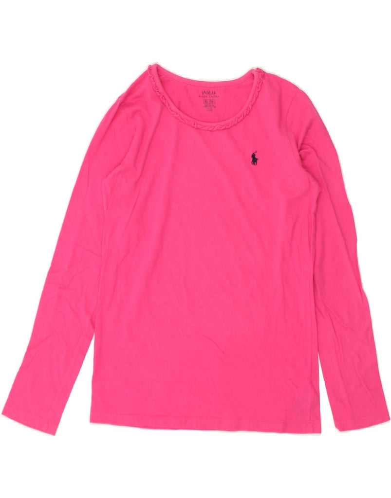 POLO RALPH LAUREN Girls Top Long Sleeve 15-16 Years XL Pink Cotton | Vintage Polo Ralph Lauren | Thrift | Second-Hand Polo Ralph Lauren | Used Clothing | Messina Hembry 