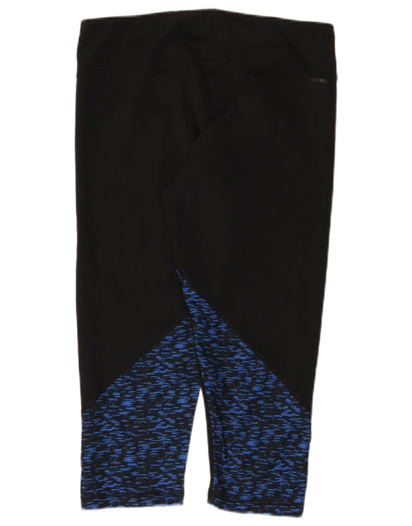 Adidas Womens Climalite Capri Leggings UK 16/18 Large Black Flecked