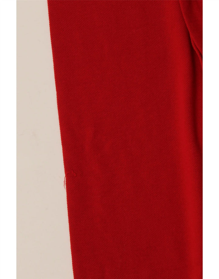 Lacoste Mens Long Sleeve Polo Shirt Size 4 Medium Red Cotton