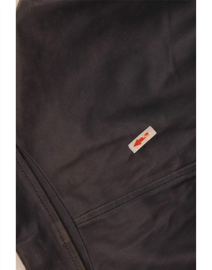 Kiros Mens Leather Jacket IT 52 XL Navy Blue