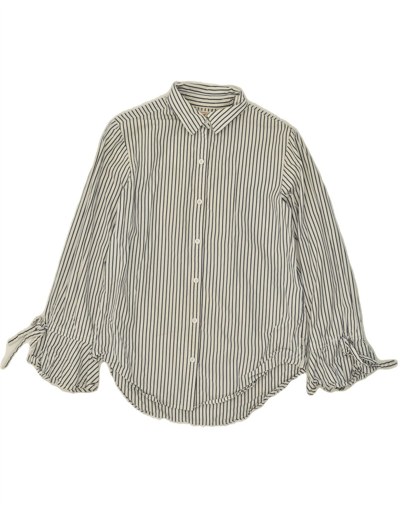 LEVI'S Womens Boyfriend Fit Long Sleeve Shirt Blouse UK 6 XS White Striped Vintage Levi's and Second-Hand Levi's from Messina Hembry 