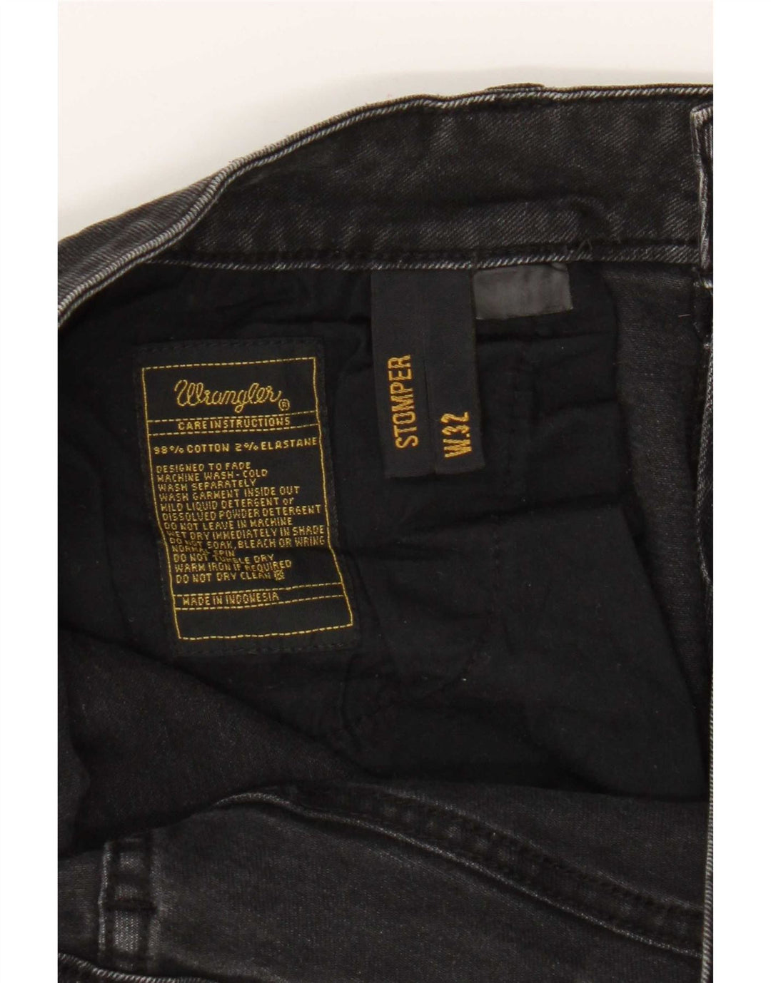 Wrangler Mens Stompers Slim Jeans W32 L30 Black Cotton