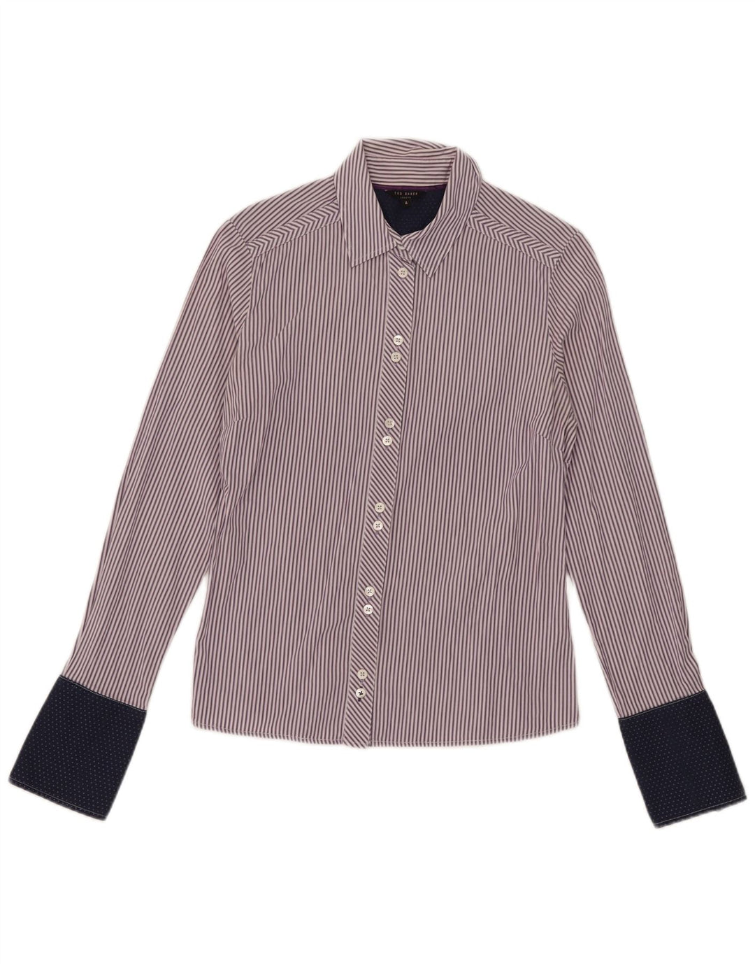 Ted Baker Womens Shirt Size 4 Large Purple Striped
