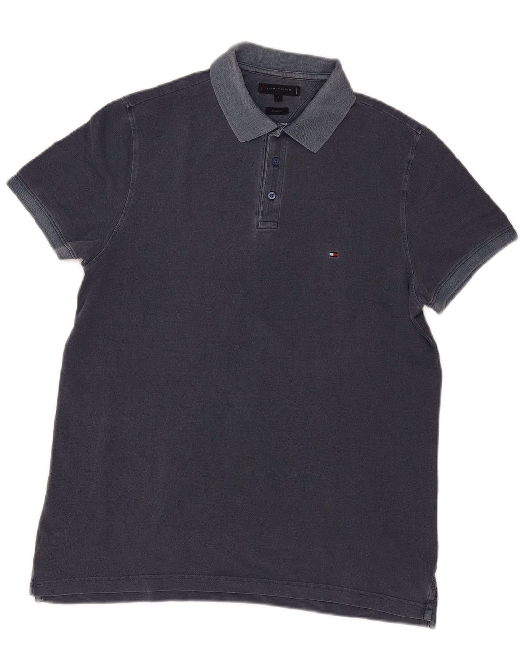 Tommy Hilfiger Mens Regular Fit Polo Shirt Large Navy Blue