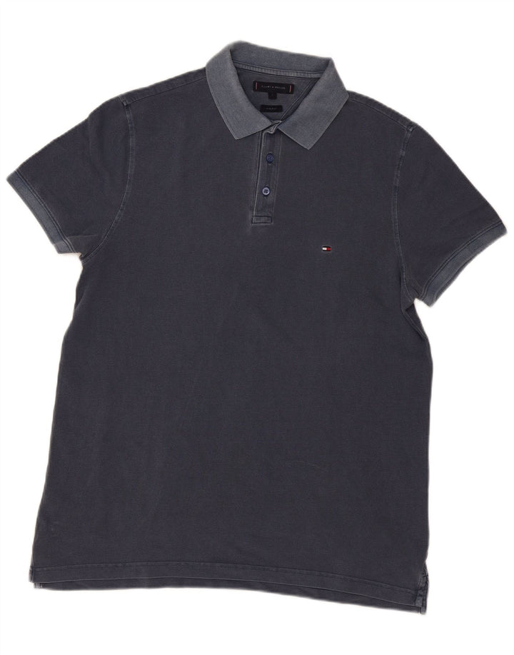 Tommy Hilfiger Mens Regular Fit Polo Shirt Large Navy Blue