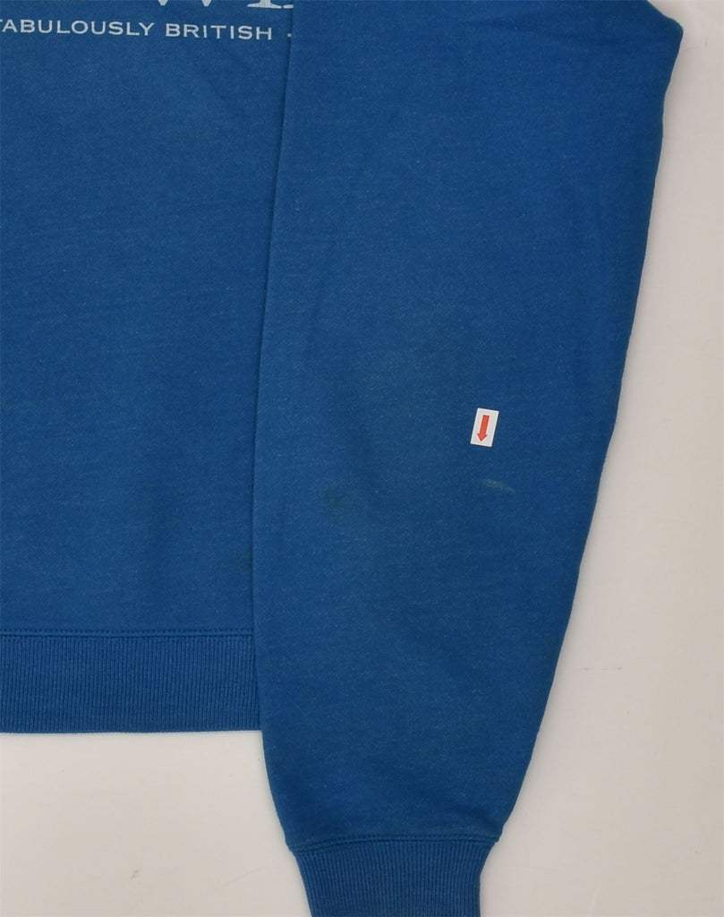 JACK WILLS Mens Graphic Sweatshirt Jumper Small Blue Cotton | Vintage Jack Wills | Thrift | Second-Hand Jack Wills | Used Clothing | Messina Hembry 