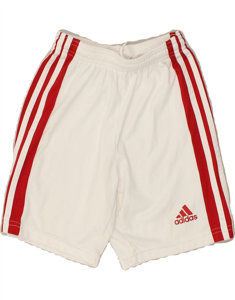 ADIDAS Boys Sport Shorts 9-10 Years White Polyester | Vintage Adidas | Thrift | Second-Hand Adidas | Used Clothing | Messina Hembry 