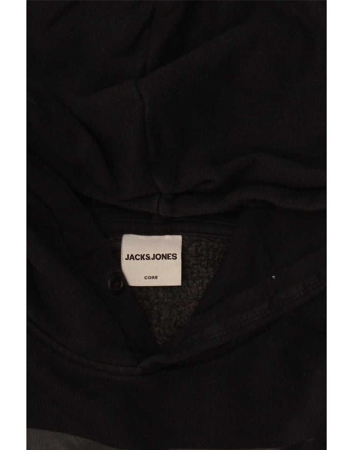 Jack & Jones Mens Graphic Hoodie Jumper Small Black