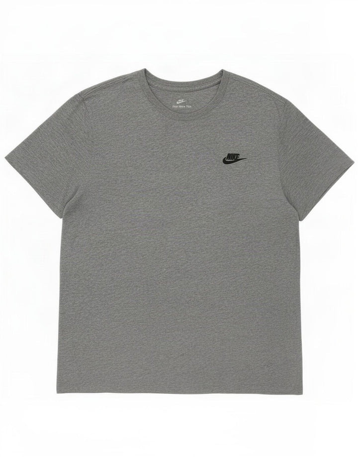 Nike Mens T-Shirt Top Large Grey Cotton